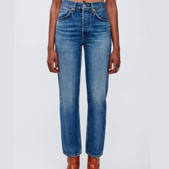 REDONE high rise stove pipe jeans - sz 31 - Picture 2 of 6